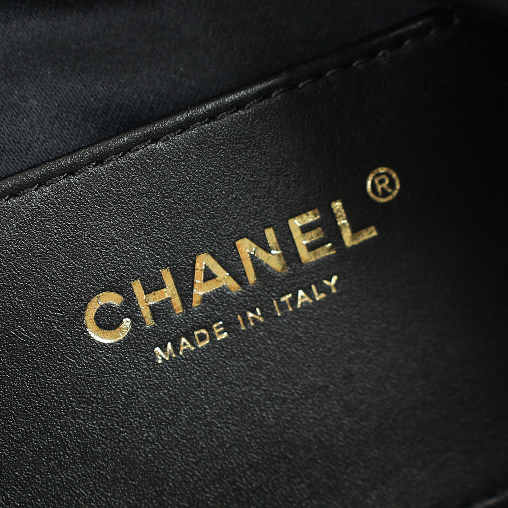 Chanel Black CC 25 Raffia Small Handbag