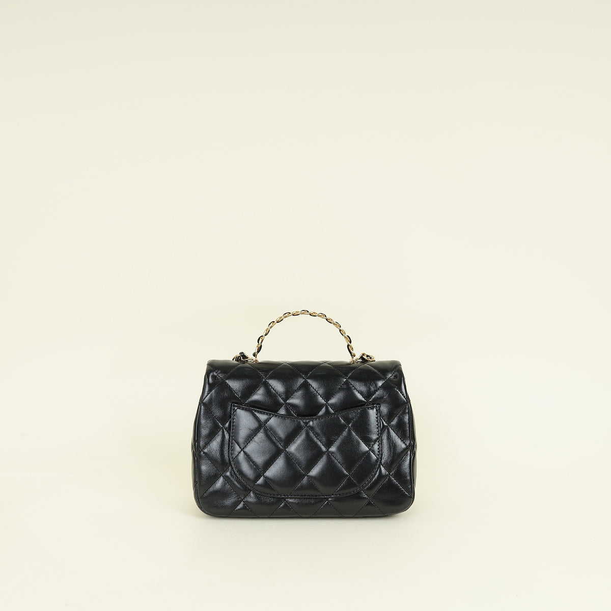 Chanel Black Quilted Top Handle Flap Bag
