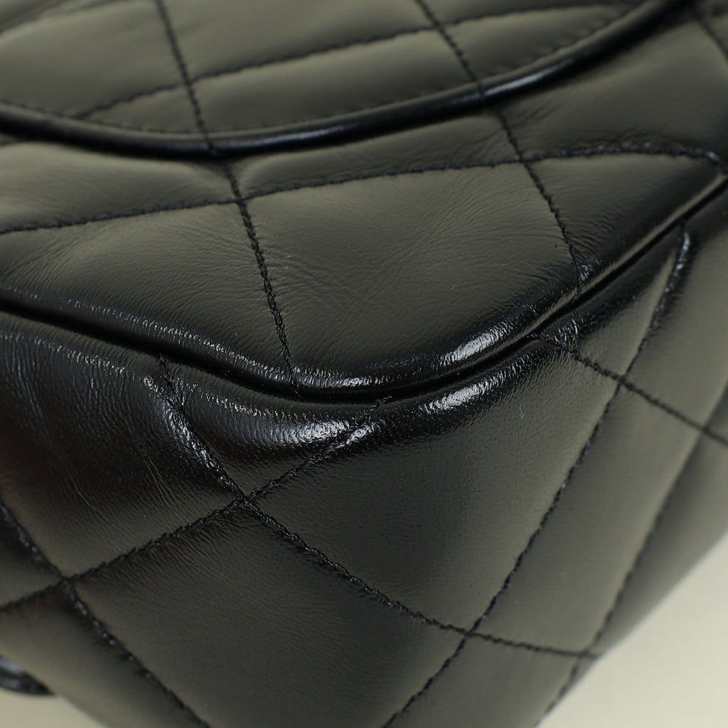 Chanel Black Quilted Top Handle Flap Bag