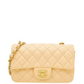 Chanel Peach Beige Classic Mini Rectangular Flap Bag