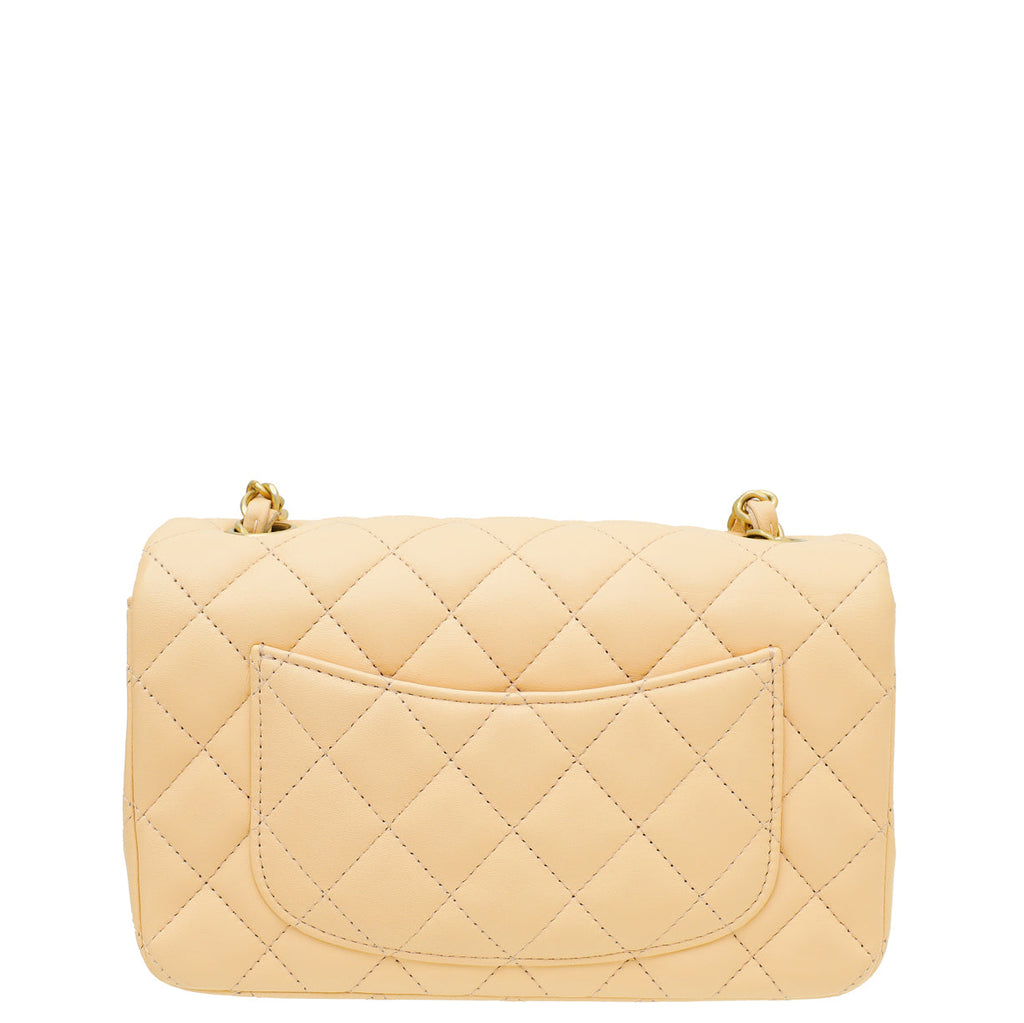 Chanel Peach Beige Classic Mini Rectangular Flap Bag