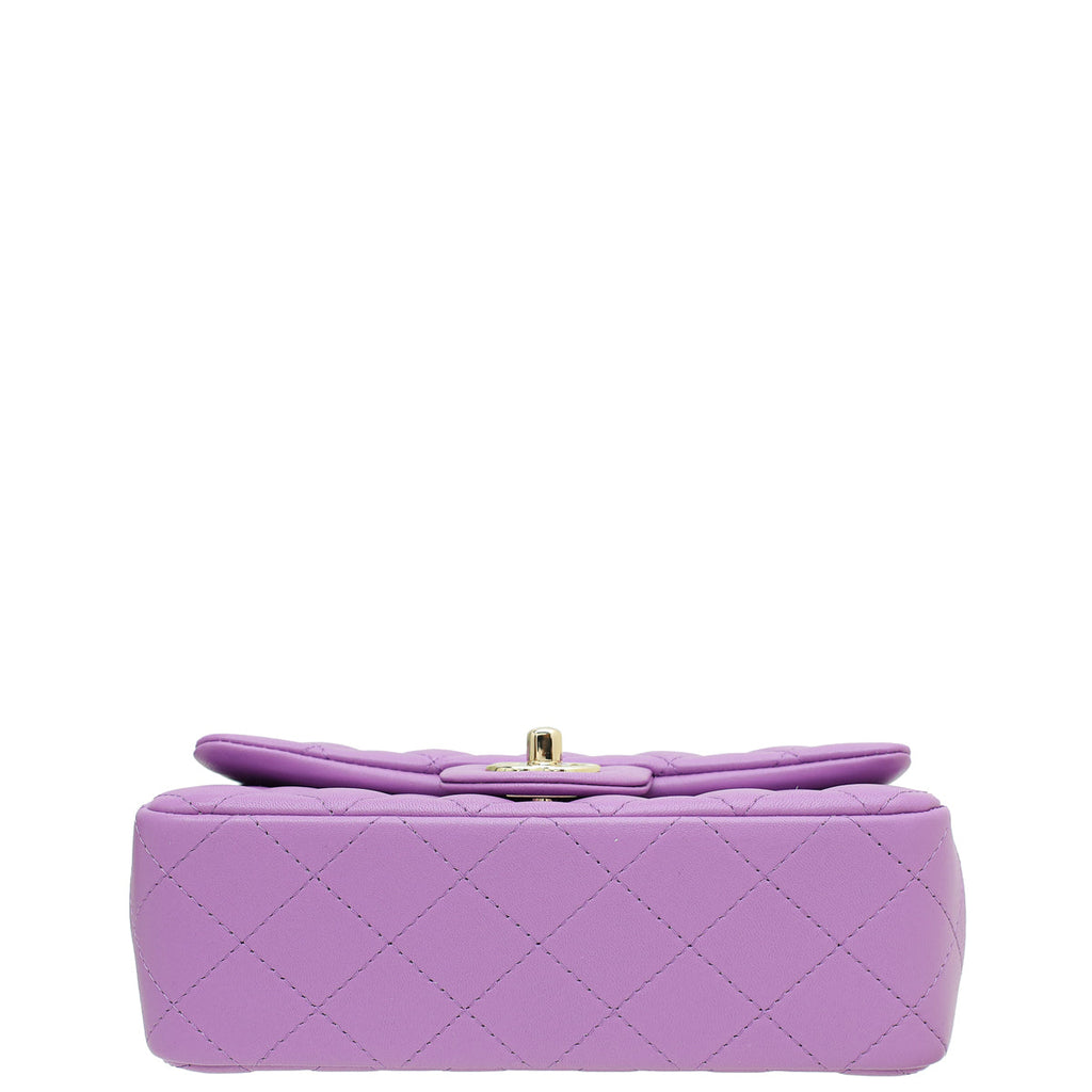 Chanel Purple CC Mini Rectangular Flap Bag