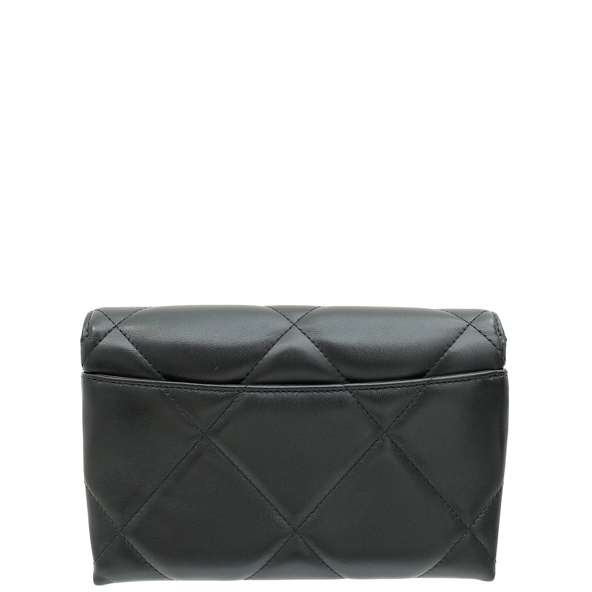 Chanel Black CC 19 Quilted Chain Wristlet Clutch