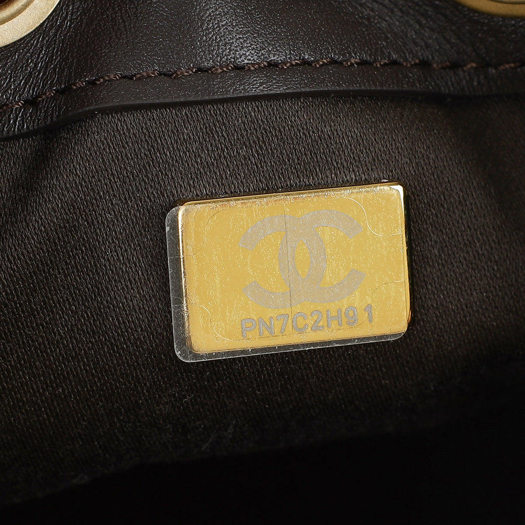 Chanel Dark Brown 25 Mini Suede Handbag