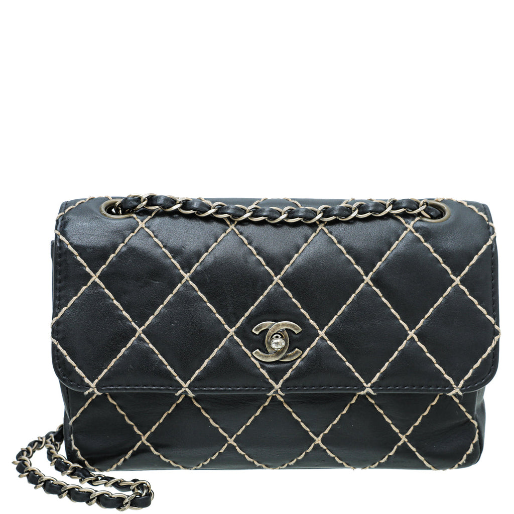 Chanel Black Wild Stitch Flap Medium Bag