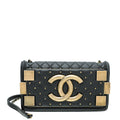 Chanel Black Vintage Studded Boy Brick Horizontal Chain Bag