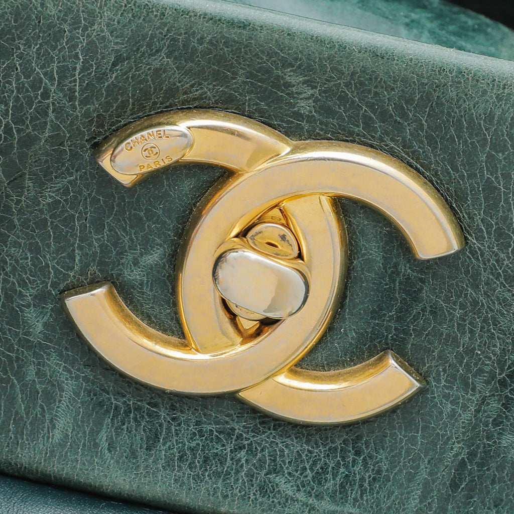 Chanel Green Supple Soft Elegance Tote Large Bag