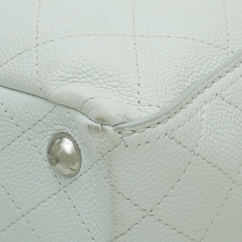 Chanel White CC Pocket Tote Bag
