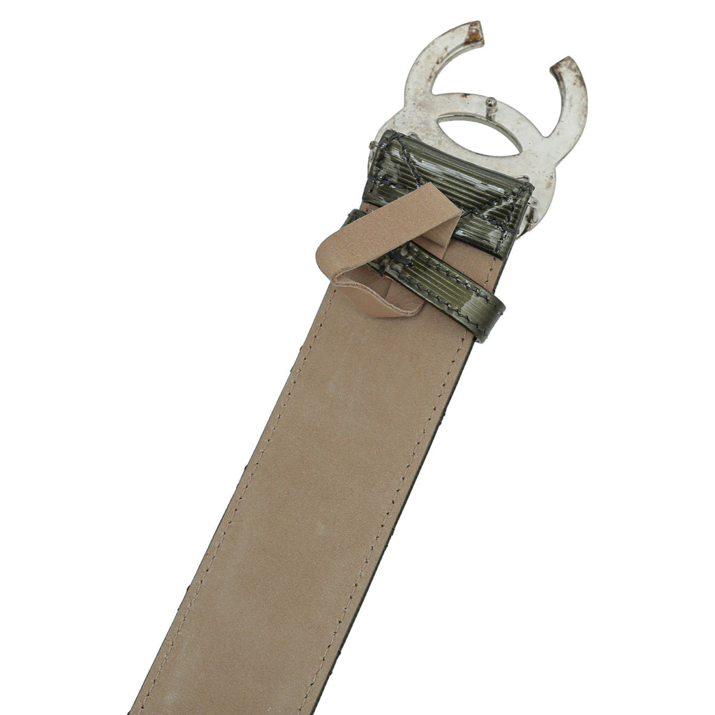 Chanel Olive Diamond Quilt CC Buckle Belt 34