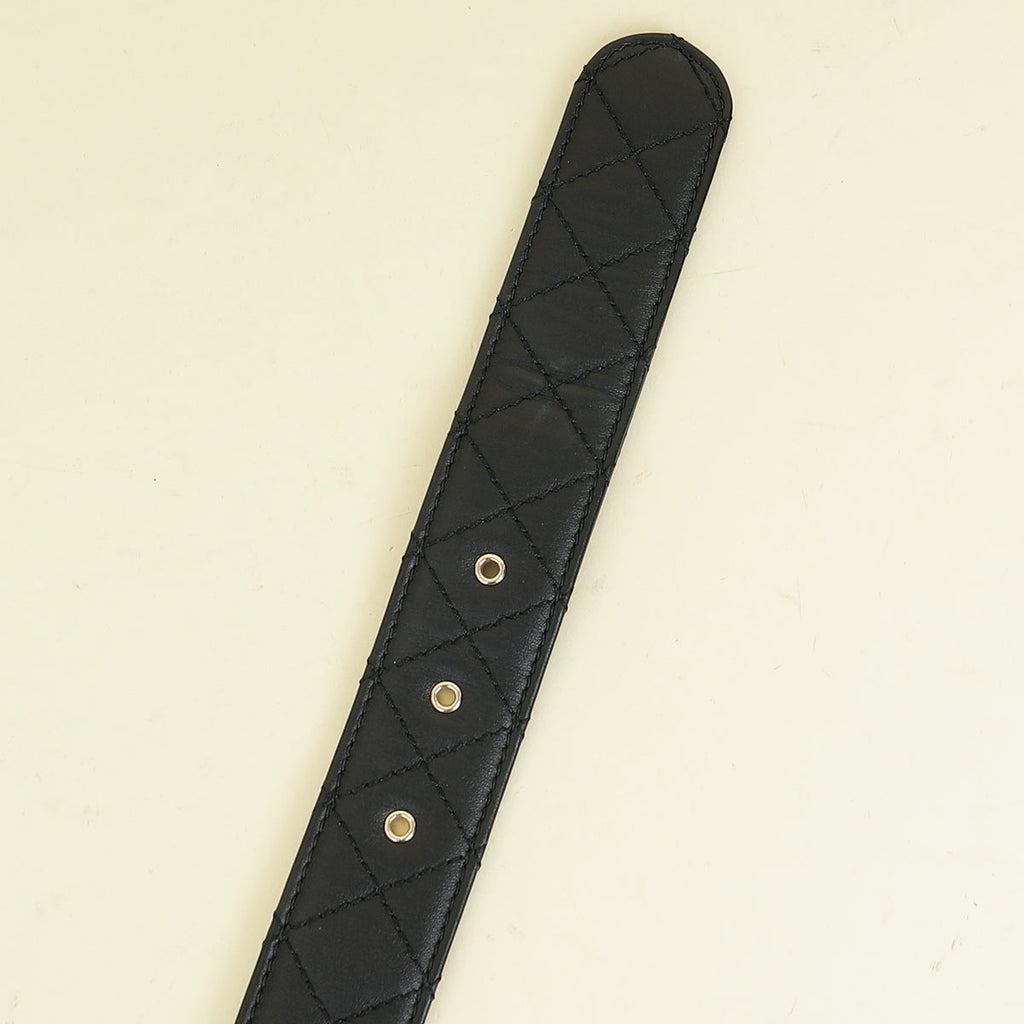 Chanel Black CC Chain Buckle Quilted Belt