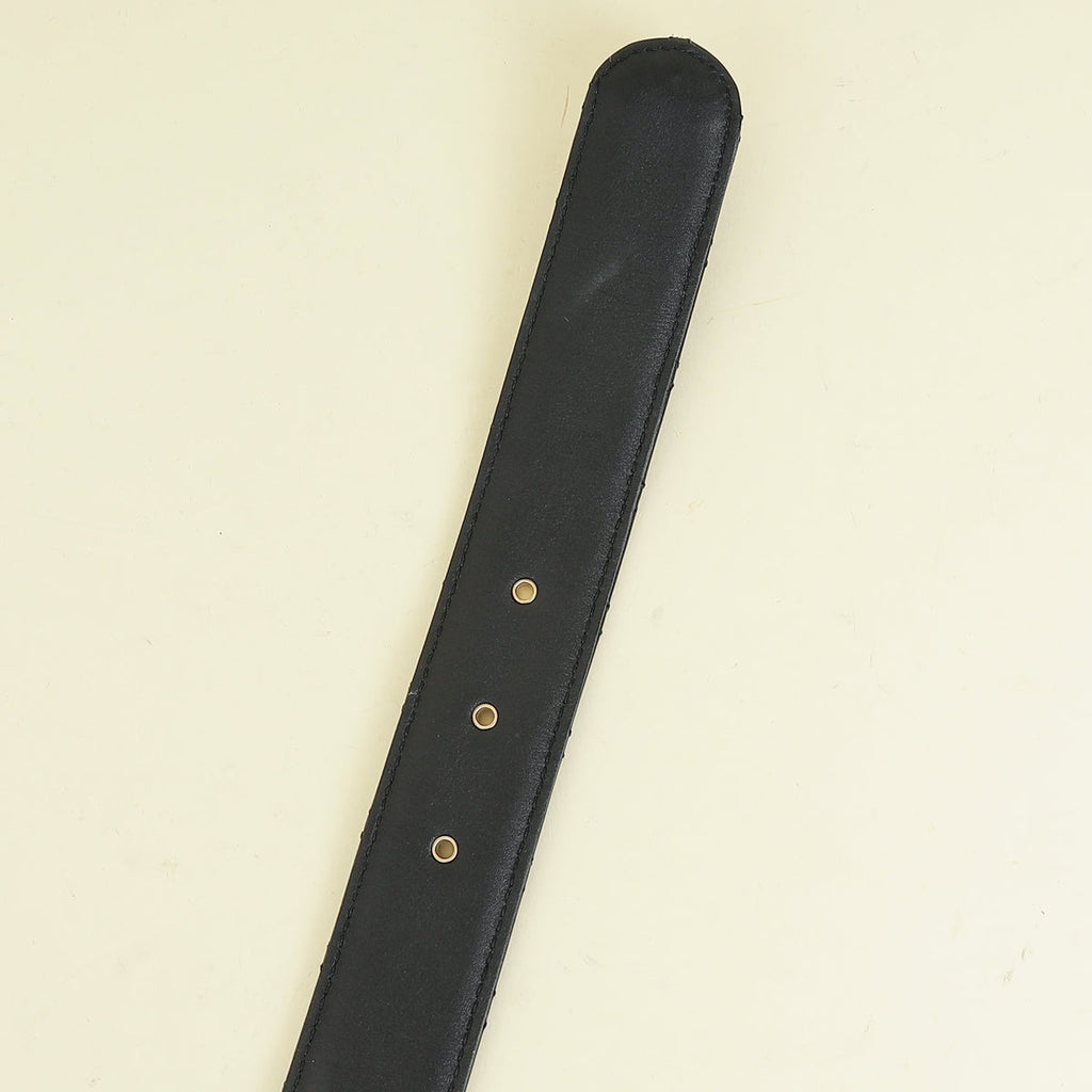 Chanel Black CC Chain Buckle Quilted Belt