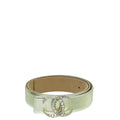 Chanel Metallic Gold CC Crescent Moon Crystal Buckle Belt 34