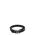 Chanel Black CC Crystal Buckle Slim Belt 32