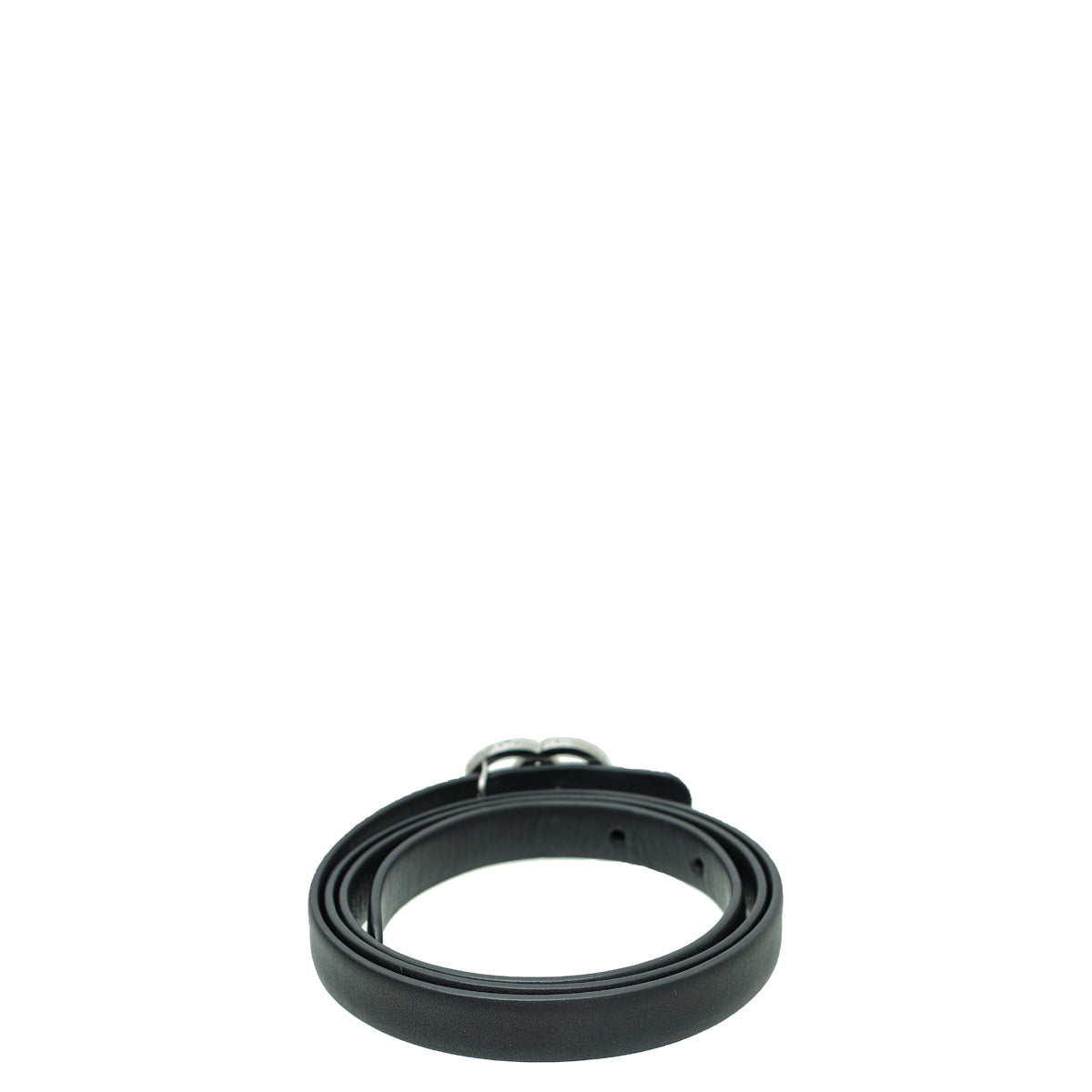 Chanel Black CC Crystal Buckle Slim Belt 32