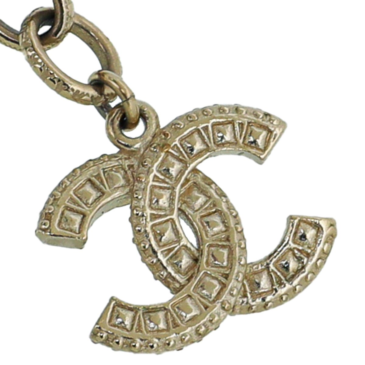 Chanel White CC Crystal Drop Charm Pearl Bracelet