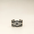 Chanel Black CC Crystal Wide Cuff Bracelet