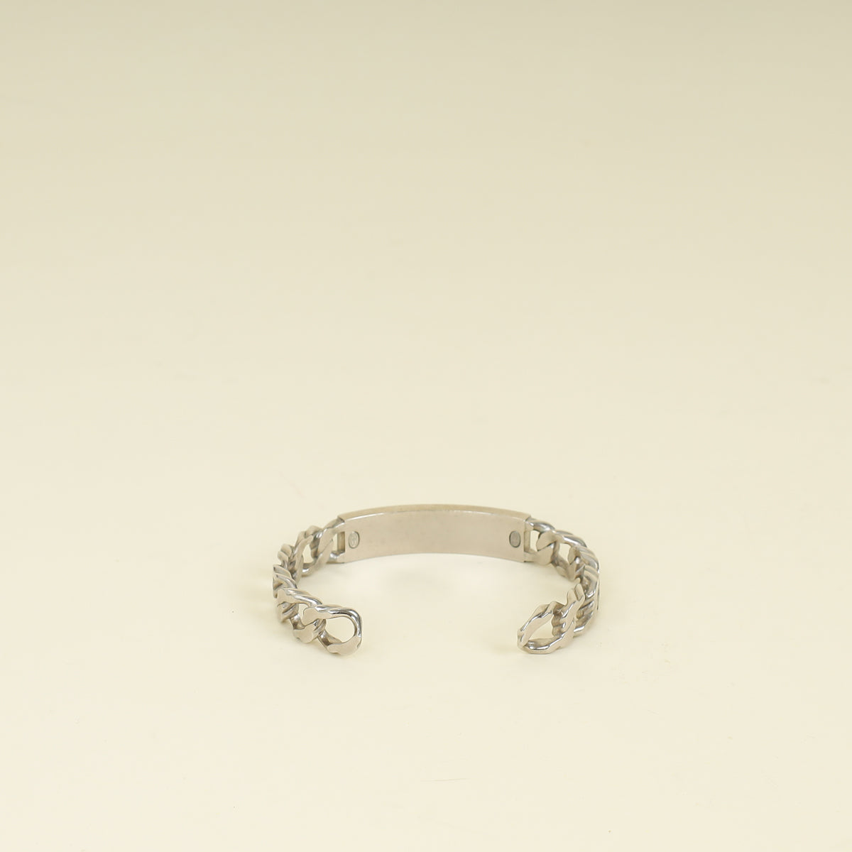 Chanel Silver CC Chain Cuff Bangle