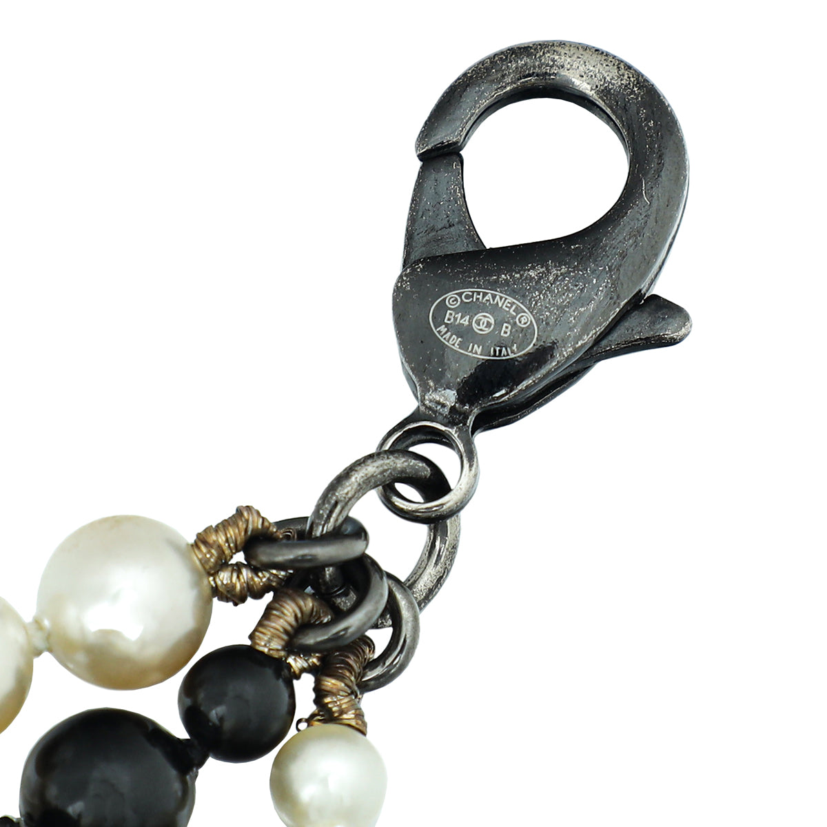 Chanel Bicolor CC Faux Pearl 3 Strand Bracelet
