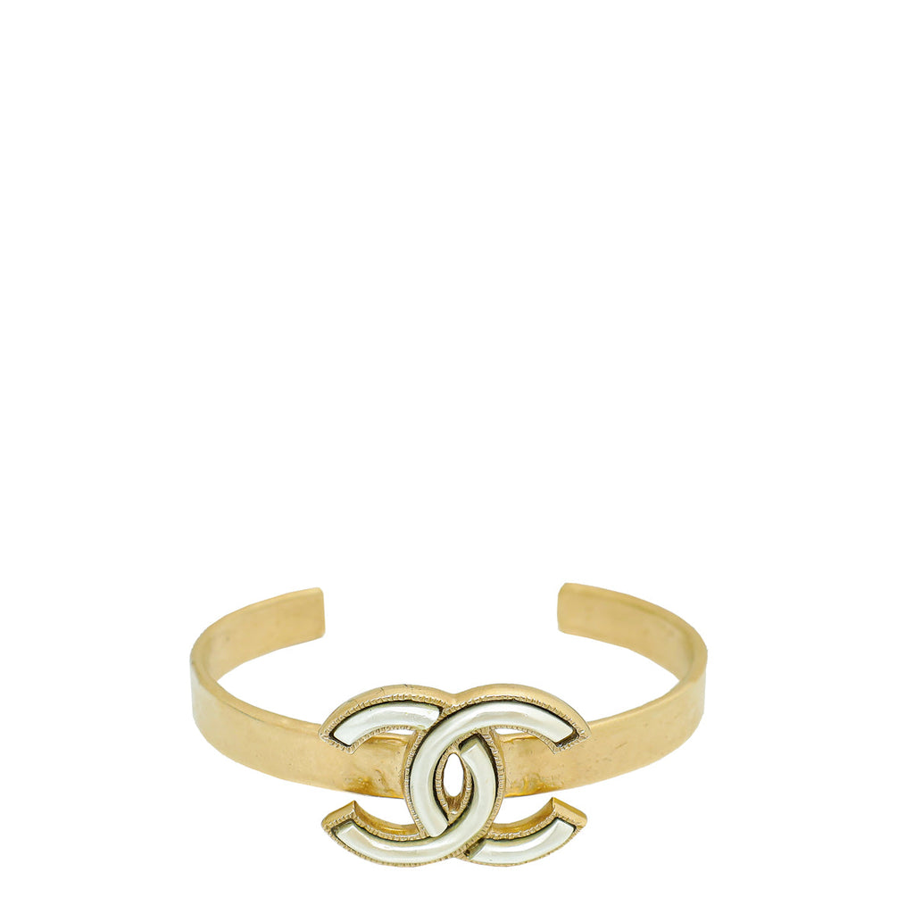 Chanel Light Gold CC Cuff Bangle