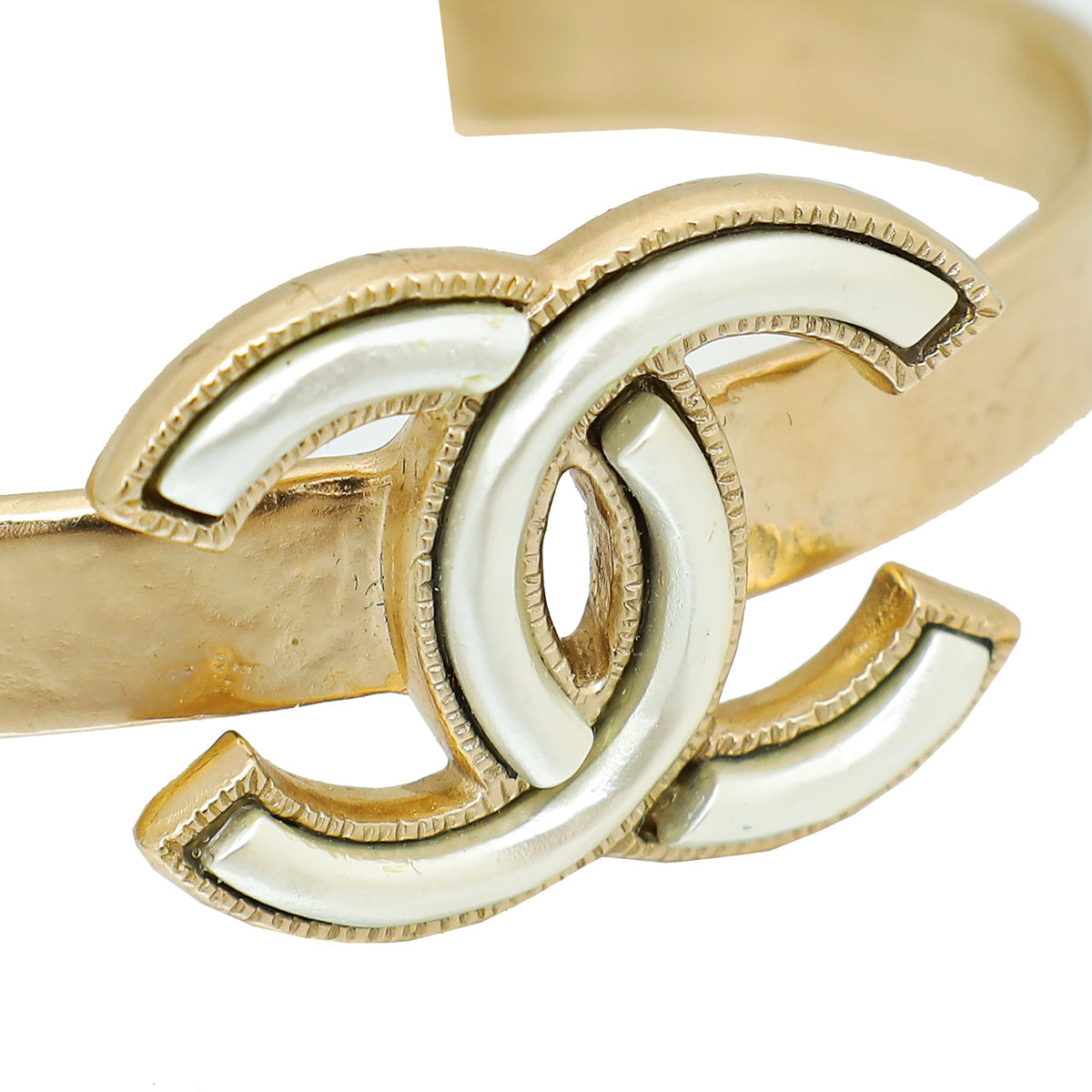 Chanel Light Gold CC Cuff Bangle