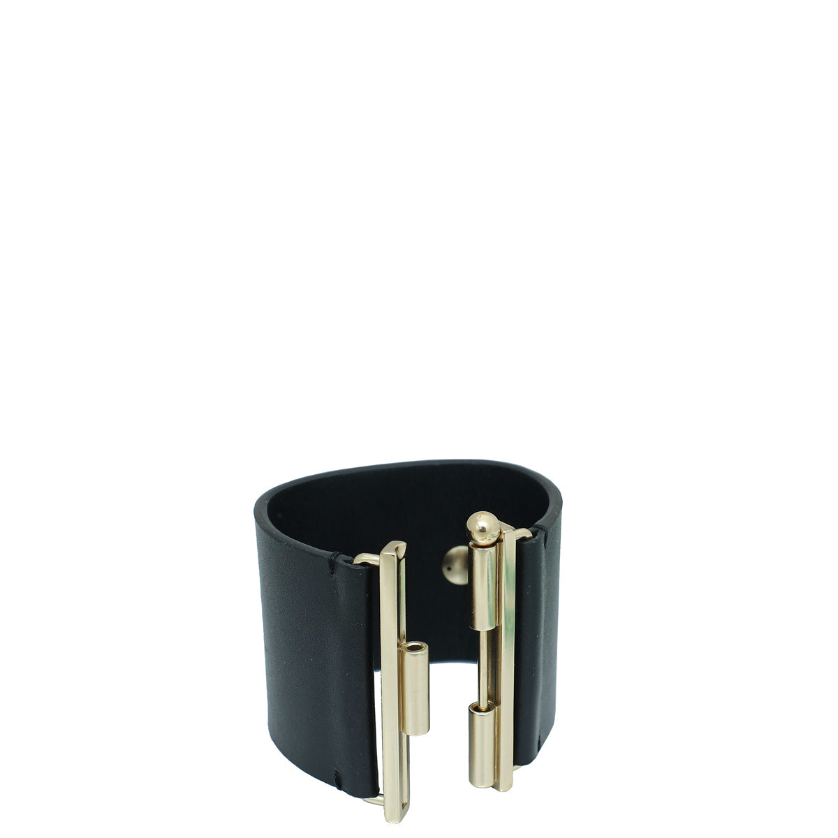 Chanel Black CC Paris Round Logo Cuff Bracelet