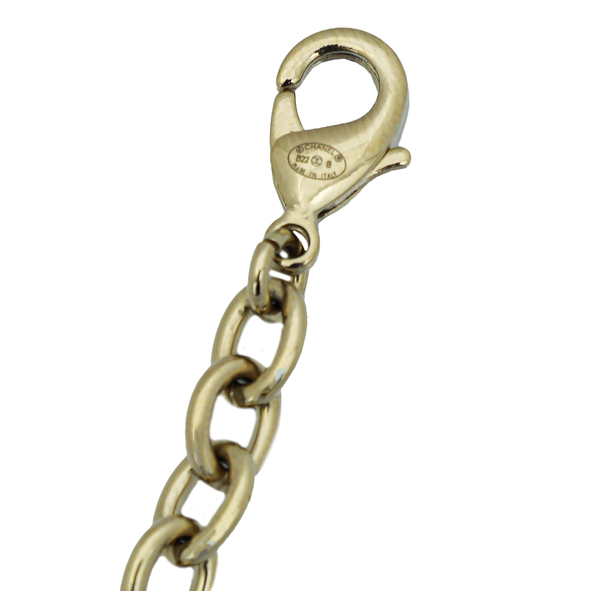 Chanel Gold Finish CC Heart Lock Charms Bracelet
