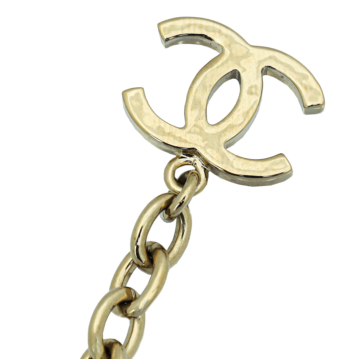 Chanel Gold Finish CC Heart Lock Charms Bracelet