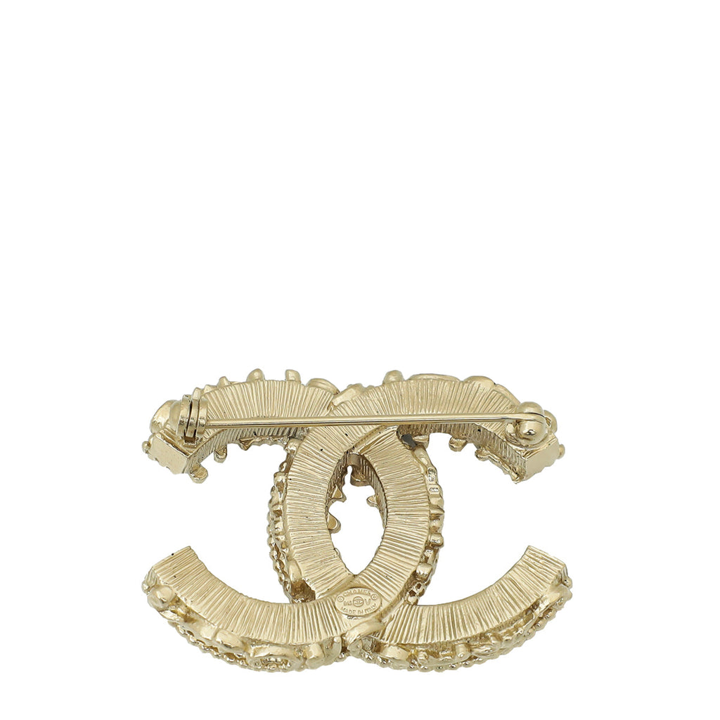 Chanel Black Enamel CC Baroque Brooch