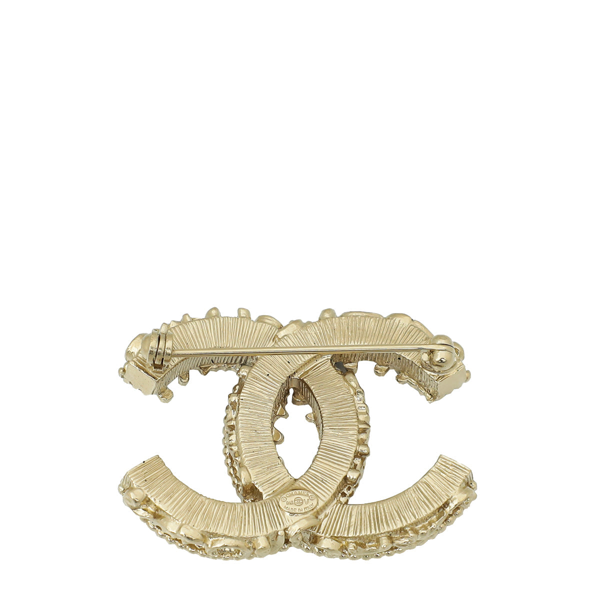 Chanel Black Enamel CC Baroque Brooch