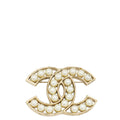 Chanel Gold CC Pearl Brooch