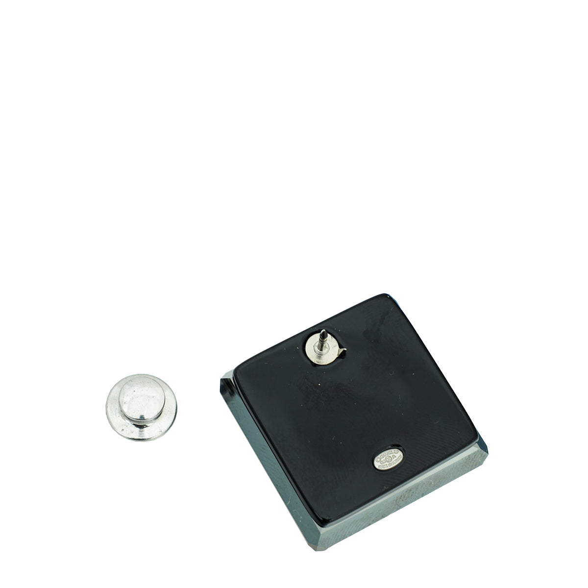 Chanel Black CC Clear Transparent Cubes Brooch Set