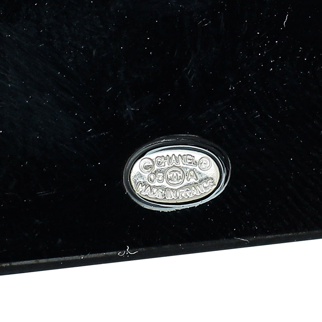 Chanel Black CC Clear Transparent Cubes Brooch Set
