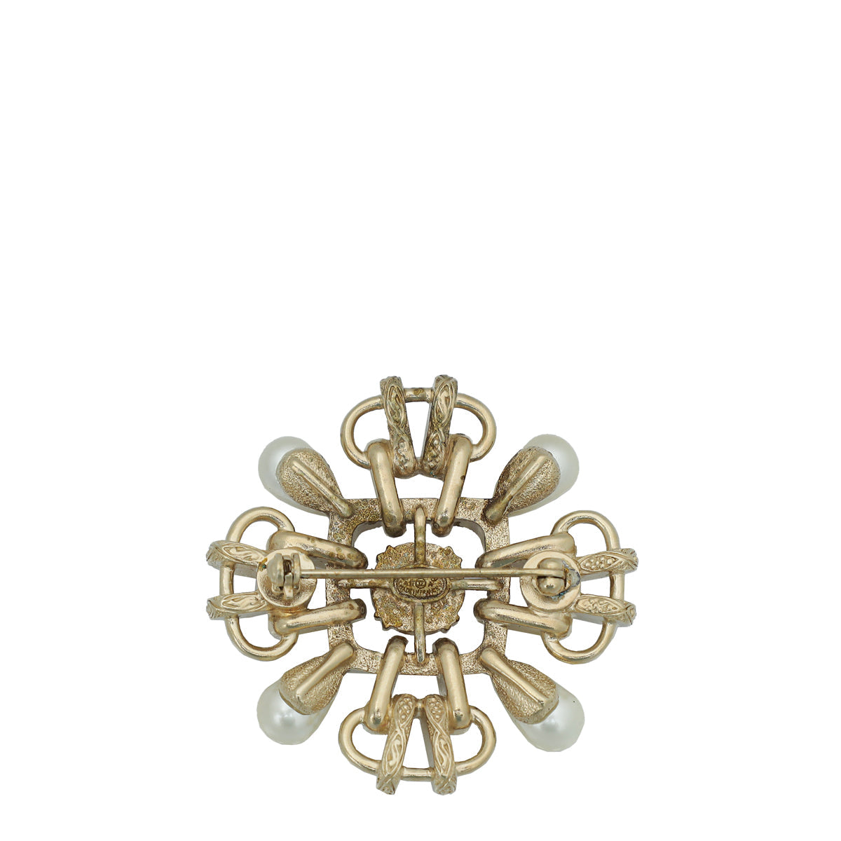 Chanel Bicolor CC Pearl and Resin Brooch