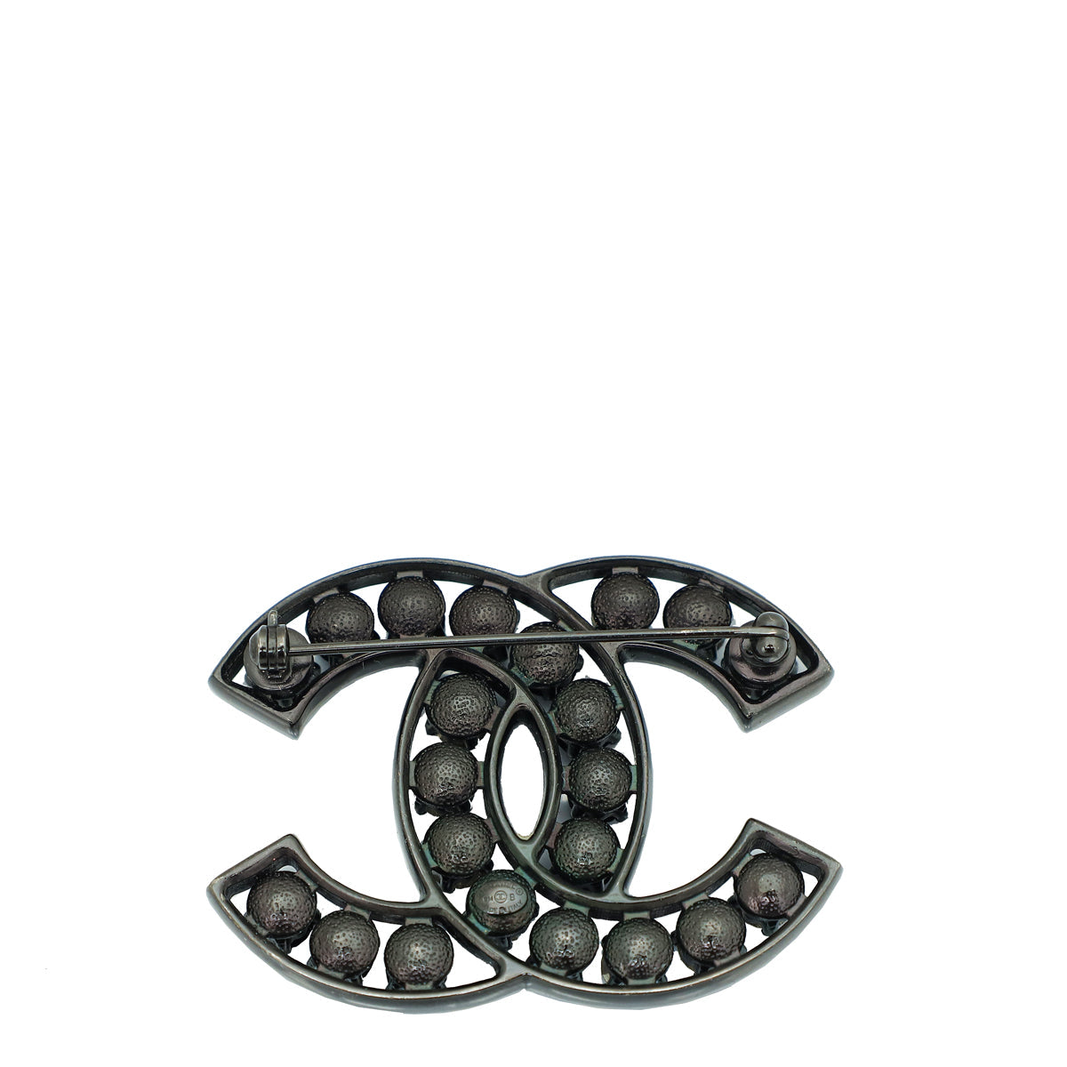 Chanel Ruthenium CC Crystal So Black Brooch