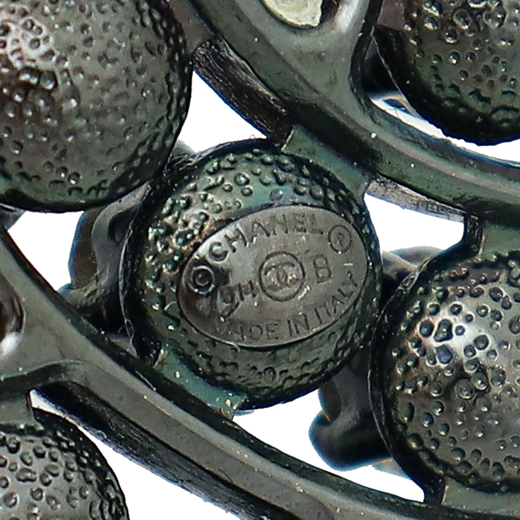 Chanel Ruthenium CC Crystal So Black Brooch