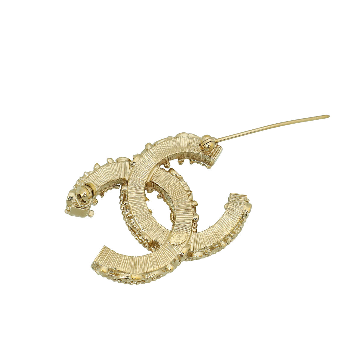 Chanel Black Enamel CC Baroque Brooch