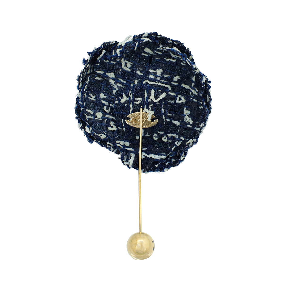 Chanel Bicolor Camellia Tweed Brooch