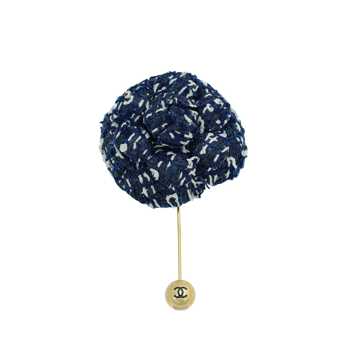 Chanel Bicolor Camellia Tweed Brooch