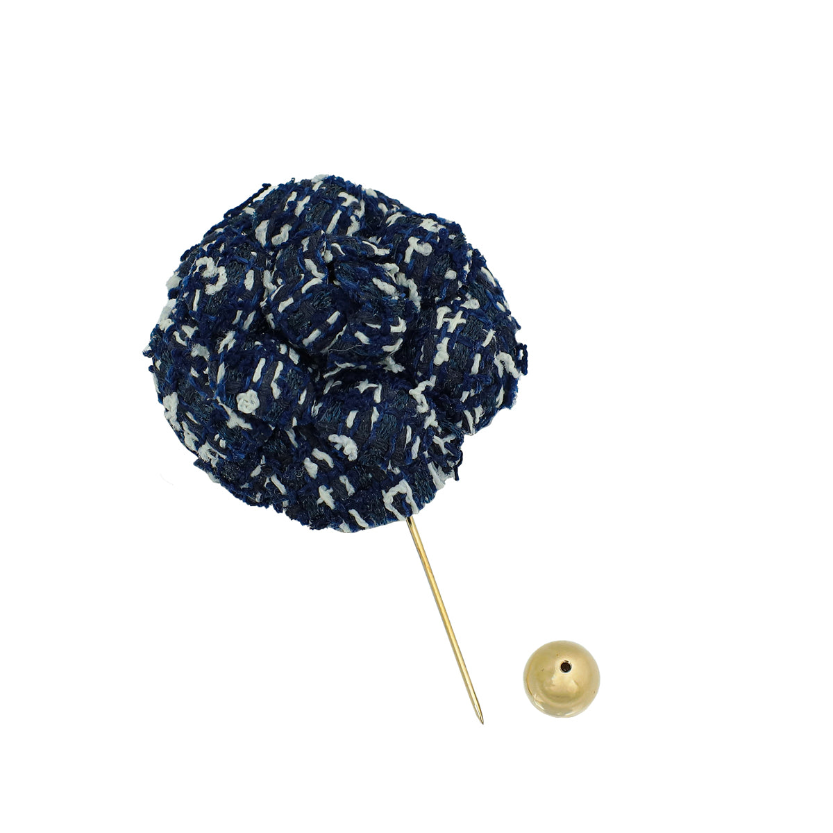 Chanel Bicolor Camellia Tweed Brooch
