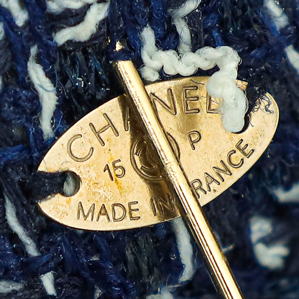Chanel Bicolor Camellia Tweed Brooch