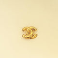 Chanel Gold Finish Vintage Quilted CC Brooch