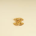 Chanel Gold CC Vintage Quilt Pattern Brooch