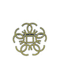 Chanel Yellow Crystal CC Brooch