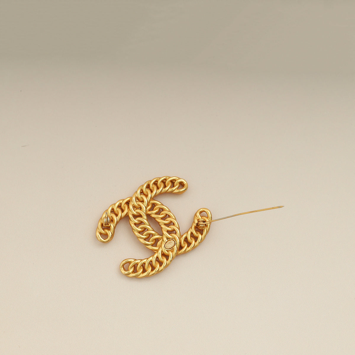 Chanel Gold CC Braided Chain Brooch