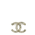 Chanel Gold CC Crystal Pearl Brooch