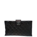 Chanel Black Coco Pleats Clutch