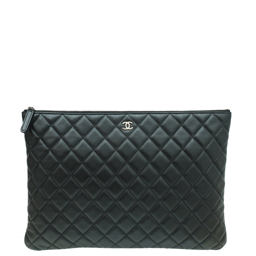 Chanel Black CC Classic Large Pouch