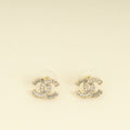 Chanel Gold CC Crystal Earrings