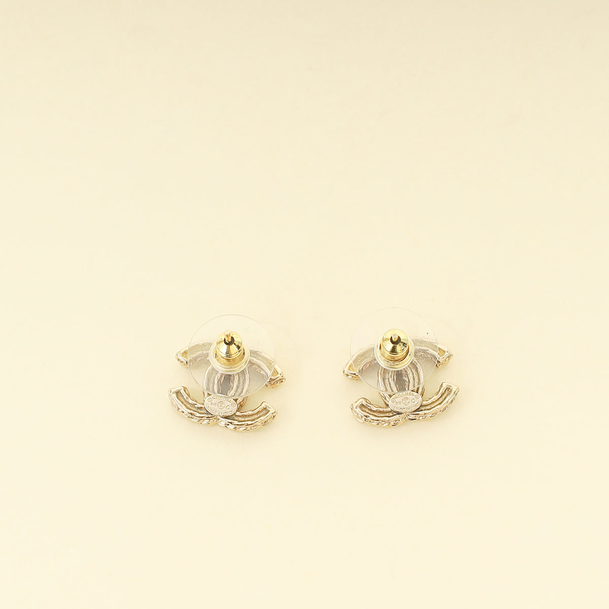 Chanel Gold CC Crystal Earrings