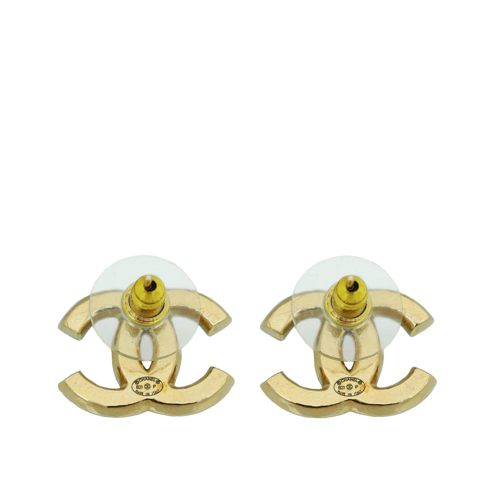 Chanel Gold CC Pearl Earring